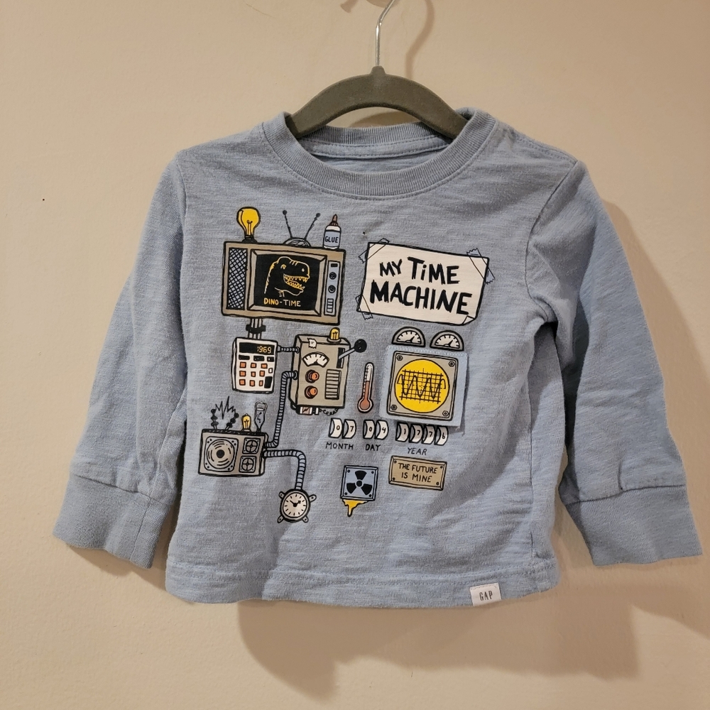 Gap Baby Boys Long Sleeve Graphic T-shirt "My Time Machine" 18 - 24 months